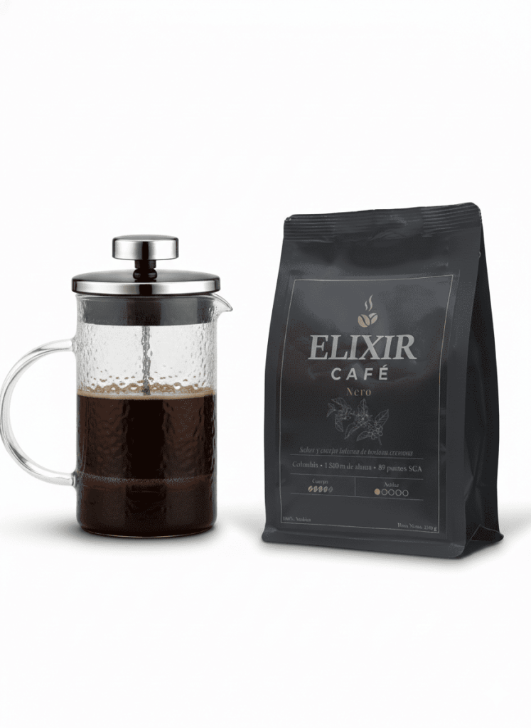 Cafetera Prensa Francesa + Café Elixir Variedades